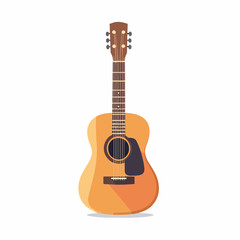 Obraz premium Flat Design Acoustic Guitar Icon Vector Illustration