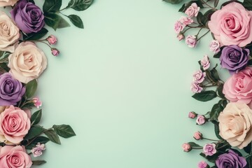 Vibrant floral arrangement framing a soft green backdrop, creating a serene atmosphere perfect for any creative project
