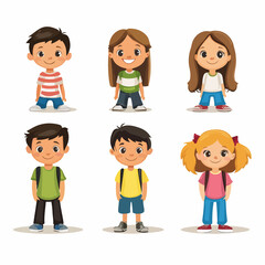 Creative Kids Design on White Background - Vector Illustration