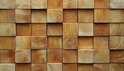 Natural wooden pattern featuring interlocking tiles in warm tones, showcasing intricate grain textures and a harmonious, rustic aesthetic for design projects.