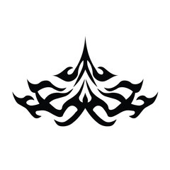 Floral Design A classic black and white floral design element featuring elegant, curved leaves and intricate detailing. Ornamental Perfect for use in decorative borders, logos