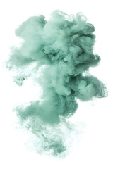 Fototapeta premium Green smoke explosion, isolated on white background
