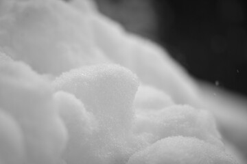 fresh snow deposited during a heavy snowfall