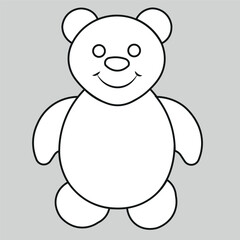 Teddy bear line art vector Cute teddy outline icon