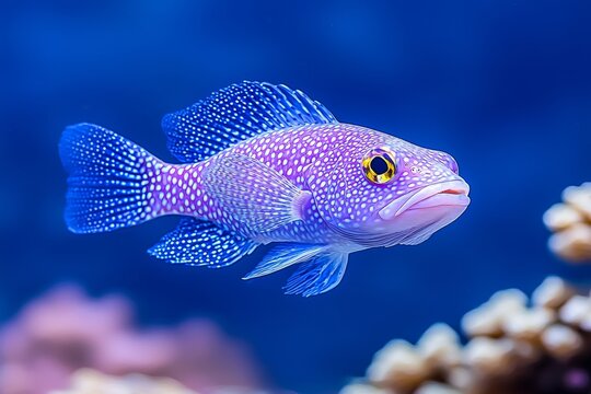 A rabbitfish with unique markings in a coral reef setting.