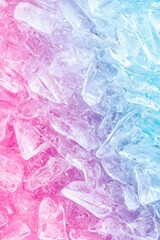 Ice cubes in gradient colors abstract background digital art vibrant setting close-up view visual aesthetics for design