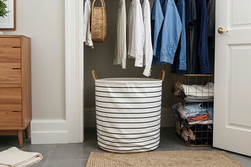 Personalized Laundry Hamper for Efficient Organization and Display of Clean Clothes