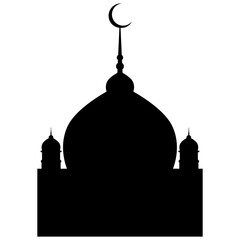 Vector silhouette of a mosque.