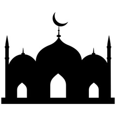 Vector silhouette of a mosque.