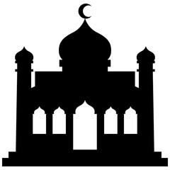 Vector silhouette of a mosque.