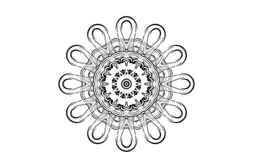 Detailed Mandala Art Featuring Central Star and Adorned Concentric Circles
