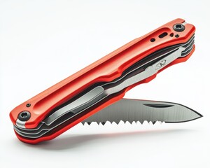 Fototapeta premium Swiss Army: Victorinox Spartan Folding Knife in Red with Sharp Blade