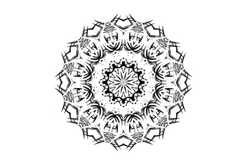 Intricate Mandala Illustration with Interconnected Circles and Star Motifs
