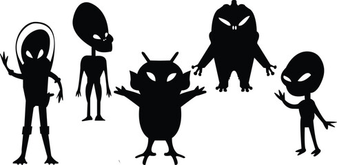 Alien creature on planet in black costume 