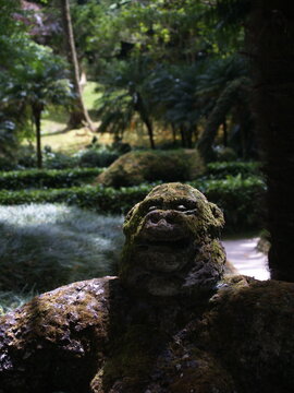monkey statue in the garden