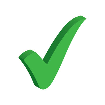 recommend clip art: Green 3d check mark icon. Tick symbol in green color, vector illustration. 3D Check mark icon vector isolated on white background.