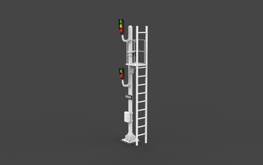 Railway Semaphore Signal 3D model 