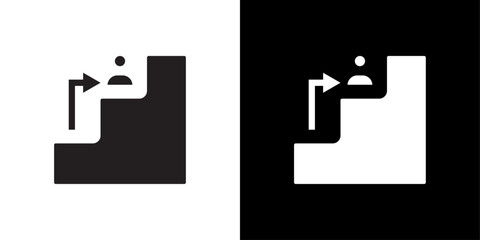 man on stairs icon simple vector symbol