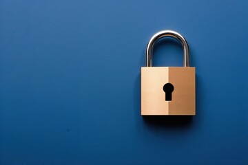 Fototapeta premium Advanced Data Privacy Padlock on Cobalt Blue Background for Maximum Protection