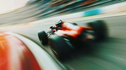 Obraz premium Race Car Speeding Through Track Corner