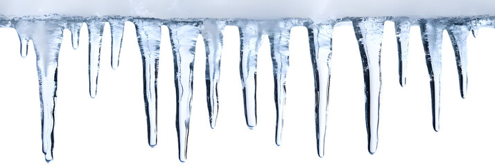 Icicles isolated on transparent background
