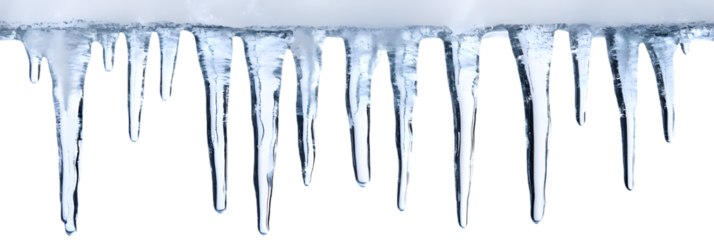 Icicles isolated on transparent background