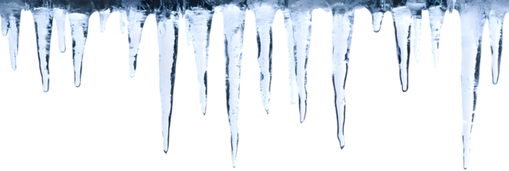 Icicles isolated on transparent background