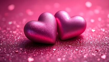 Obraz premium pink heart shaped confetti