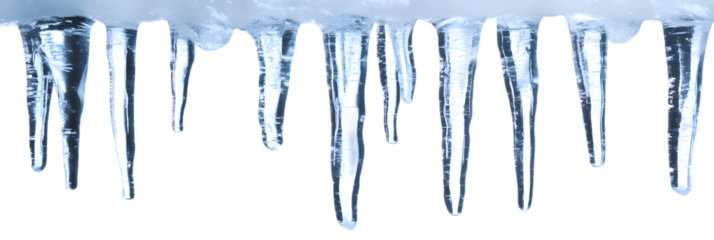 Icicles isolated on transparent background