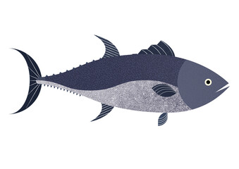 Tuna fish, lively and vibrant colors, flat design illustration