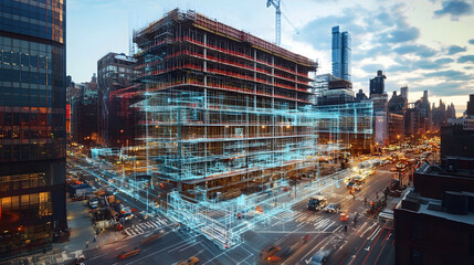 Digital Twin Simulations for Construction Project with Digital Twin Models, Simulation Software Interface, and Data Analysis