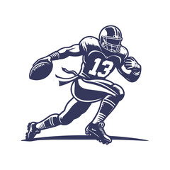 Obraz premium Super Bowl Player Silhouette Vector Illustration