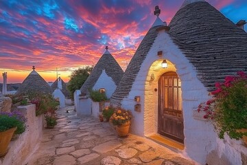 Fototapeta premium Trulli of Alberobello, Puglia, Italy. Unique Houses in the Ancient Village