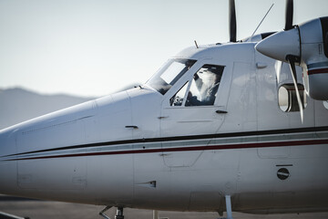 Twin Otter airplane cockpit profile
