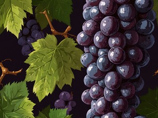 Fototapeta premium Grape vector illustration.