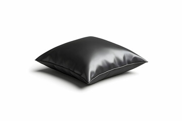Soft Black Pillow on White Background, Ideal for Home Decor and Interior Design Projects, Perfect for Cushioning and Comfort in Living Spaces