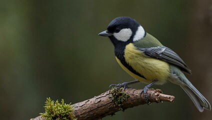 Obraz premium Great tit bird in Goois Natuurreservaat, The Netherlands.