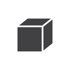 3D Cube icon simple vector symbol