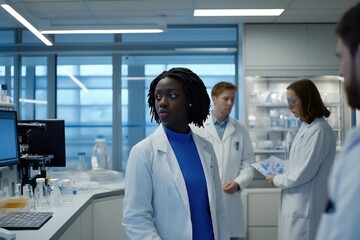 Fototapeta premium Microplastic analysis taking place in a university laboratory setting