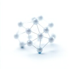 Fototapeta premium A close-up shot of a molecular structure, highlighting the interconnectedness of atoms. This image symbolizes scientific innovation, research, and the foundations of chemistry.