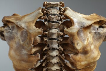 Close-up of a Vertebral Column and Pelvis Bones