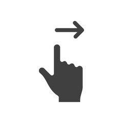 Finger swipe right icon simple vector symbol