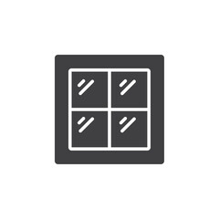 Glass window icon simple vector symbol
