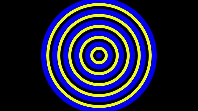 Seamless moving background. video background with radio wave effect consisting of blue and yellow with black background