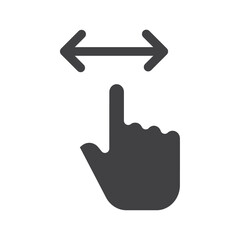 Horizontal swipe gesture icon simple vector symbol