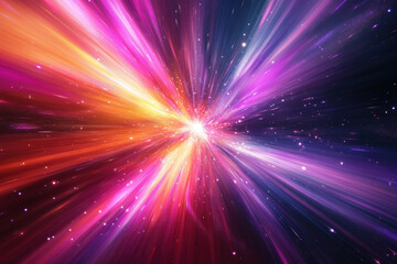 Naklejka premium Explosive Cosmic Colors in a Starburst Formation