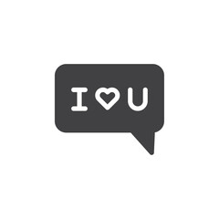 I love you message icon simple vector symbol