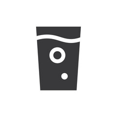 Mineral water glass icon simple vector symbol