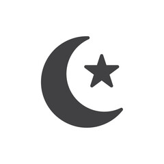 moon and Stars icon simple vector symbol