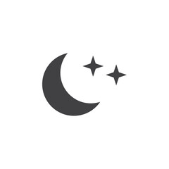 Fototapeta premium Moon and stars icon simple vector symbol